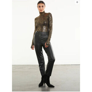 COMMANDO NWT Faux Leather 7/8 Trouser in Black // XL